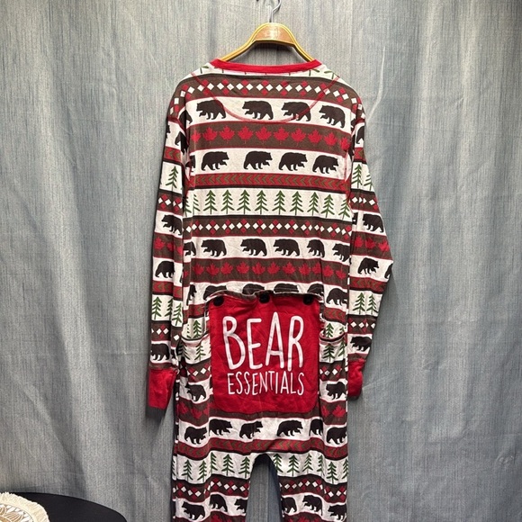 Lazy One Cozy Bear Print Kids Pajamas - size XL - Picture 6 of 9